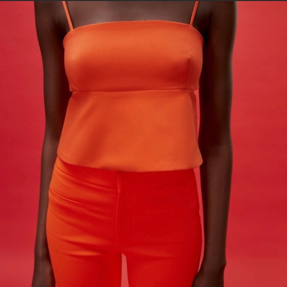 Zara Orange cutout tank size small